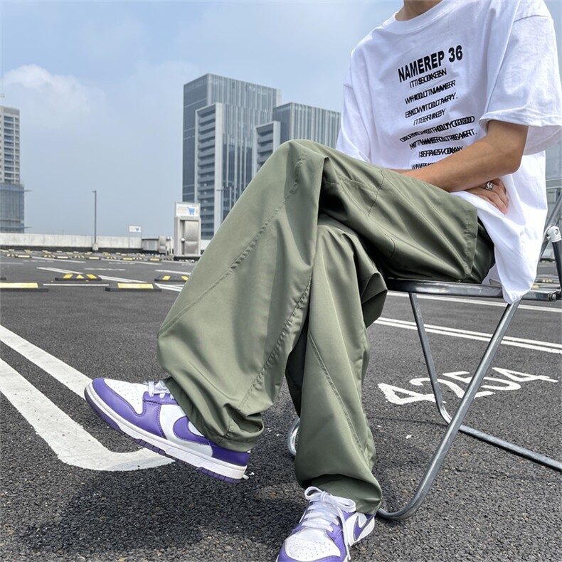 夏季新款男士时尚潮流大口袋弯刀休闲裤小众慵懒阔腿裤K5519-P39,男装休闲裤,星座412-2