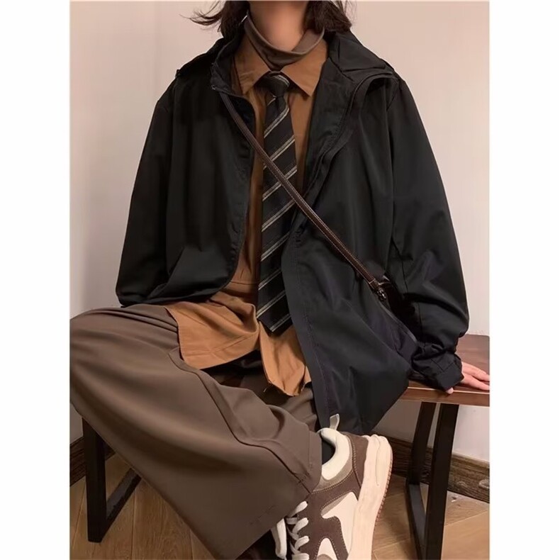 加厚青春流行羽绒服新款男潮牌时尚港风连帽气质2025潮潮流纯色,男装羽绒服,星座506A