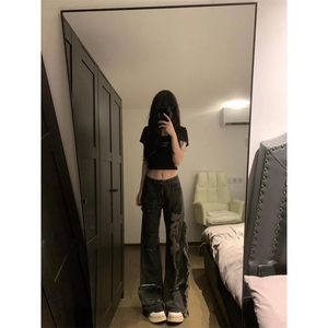 【网图】美式破洞牛仔裤男女款cleanfit工装裤子Y9200WW-特P55