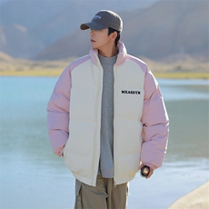 现货抖音得物可供视频三防加厚羽绒拼接棉衣外套面包棉服86639，男装棉衣，电商A486