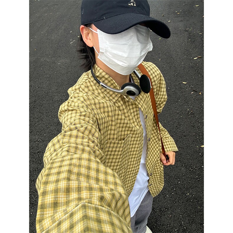 春季长袖休闲衬衣外套男休闲日系复古格子衬衫CS281-P40,男装衬衫,星座301C-5