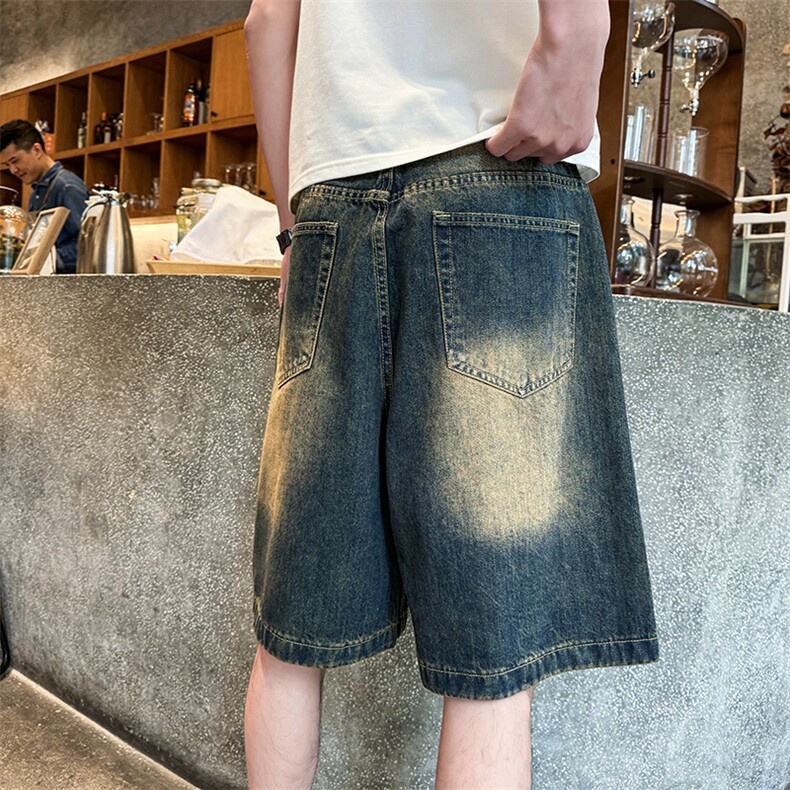 夏季痞帅牛仔短裤Z041#-P45,男装牛仔裤,星座905