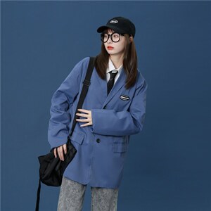 中性秋季宽松百搭休闲翻领西服小西装外套上衣A338-1XF52P75，男装西服套装，电商D325