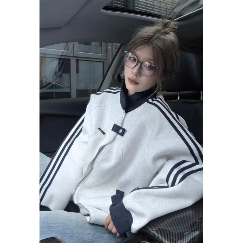 重磅硬挺boxy拼接织带翻领卫衣男秋季美式潮牌宽松休闲上衣服外套,男装夹克,电商A061