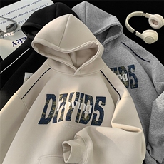 904-2-CD616-P55加绒P65秋冬加绒重磅连帽卫衣男女设计感发泡上衣，男装卫衣，星座904-2