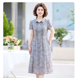 高级优雅衬衣领l连衣裙2025夏季新款时尚洋气修身遮肚显瘦裙子图片