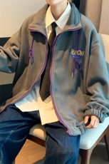羊羔毛棉衣男冬季宽松立领加绒加厚棉服外套ins潮夹克W2131-P38，男装夹克，星座512-2