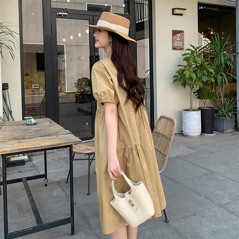 《现货新品》翻领宽松舒服衬衫连衣裙,女装连衣裙,MQ