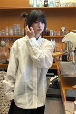 美式复古永生花衬衫男款高级感雕花刺绣黑色衬衣长袖内搭叠穿外套，男装衬衫，星座908-1