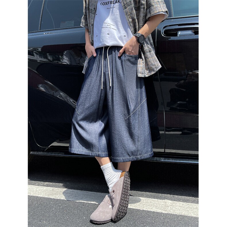 仿天丝牛仔高级感冰丝垂感休闲裤夏季新款潮牌七分裤男2561特批31，男装休闲裤，电商C305A