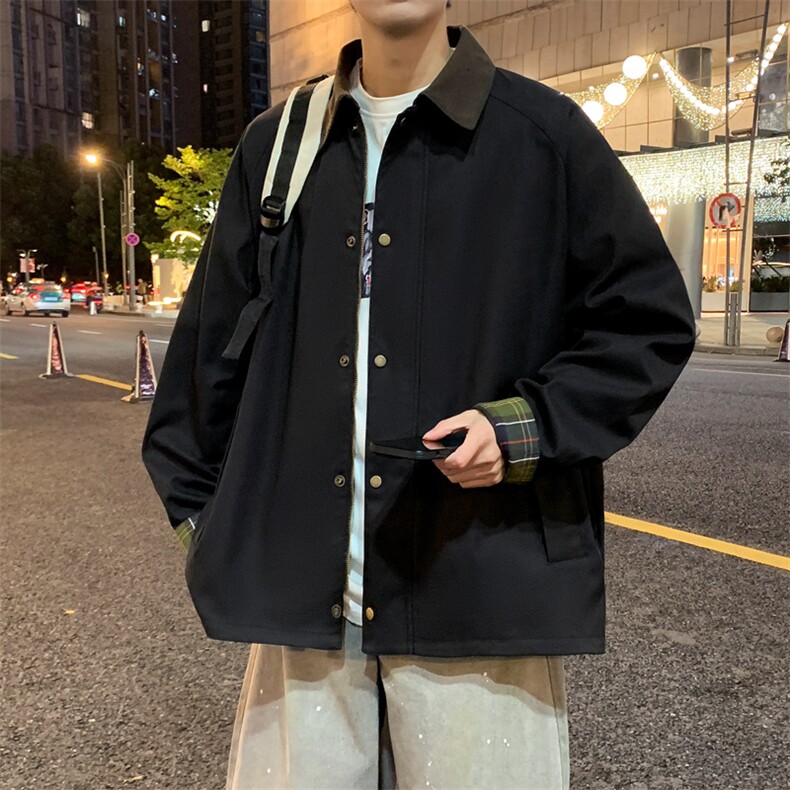 翻领夹克男春季简约宽松潮流百搭上衣服JK268-P78,男装夹克,星座308B-2