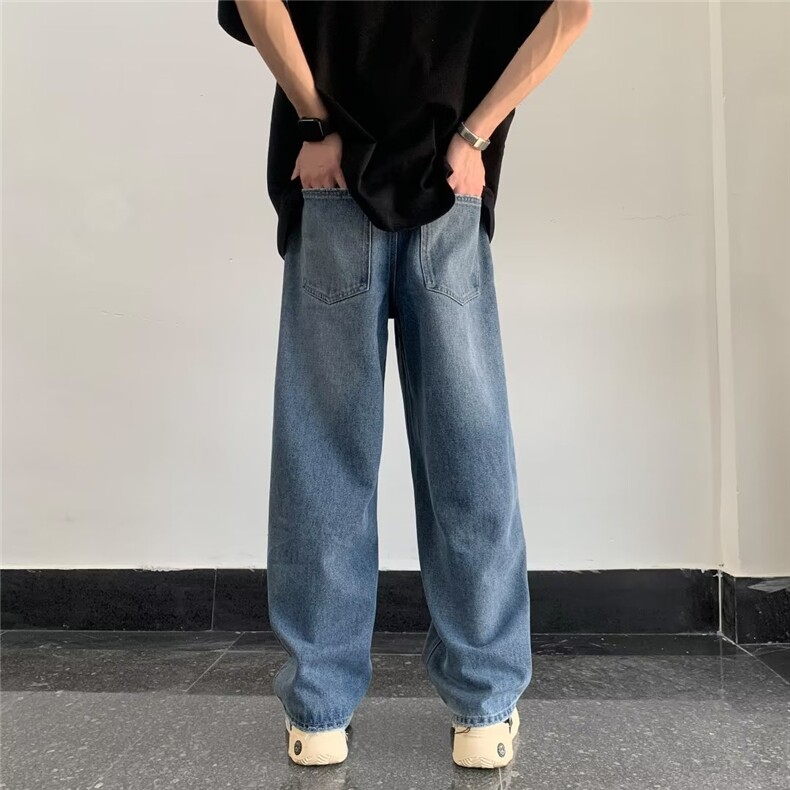 美式vibe裤子高街水洗牛仔裤男设计感小众拉链裤XK8041P43,男装牛仔裤,星座1116-2