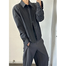 永生花刺绣衬衫男小众设计高级感长袖上衣折叠衬衫CA6712，男装衬衫，星座1116A-2（原606A-1）