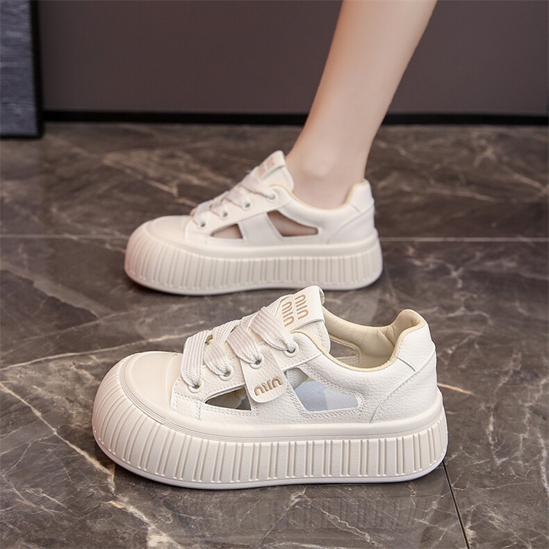 2024小白女鞋子夏季新款韩版凉鞋女学生休闲镂空百搭洞洞鞋子，女鞋凉鞋，星座1407-3