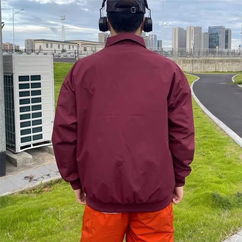 棉服美式红色工装外套春秋冬季男女痞帅设计感飞行员棒球服厚夹克,男装夹克,星座506A