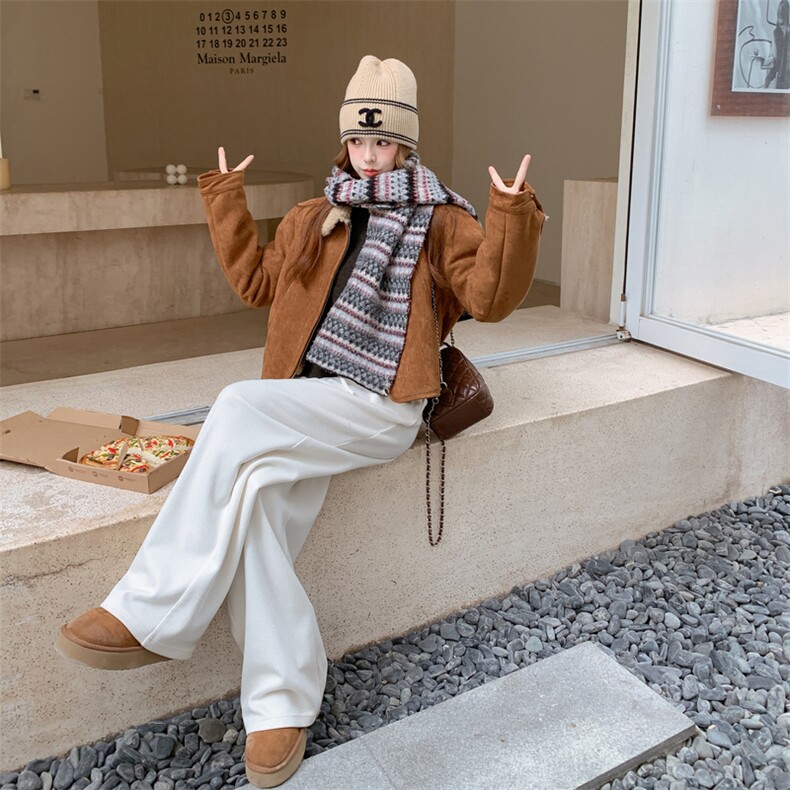 皮毛一体短款外套小个子女装加厚保暖2C323-8856-P195,女装短外套,2C323