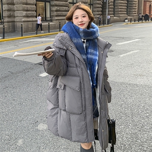 现货-2023年冬季90白鸭绒中长款羽绒服外套女图片