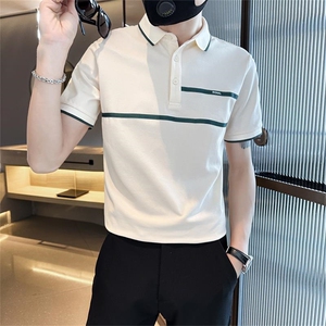 主推大货织带设计夏季短袖T恤翻领Polo衫大码半袖上衣T0240-特P40图片