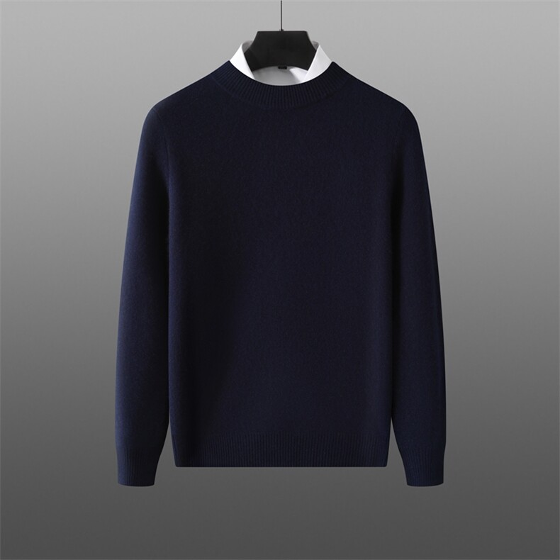 秋装新款男士羊绒圆领套头衫简约百搭舒适保暖高品质商务休闲毛衣，男装羊绒套衫，旭友羊绒
