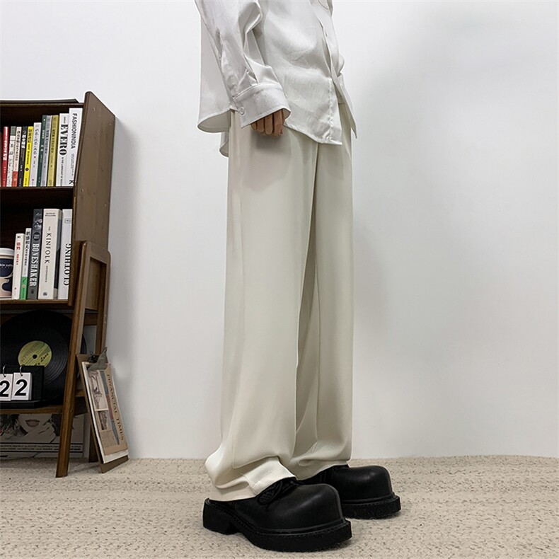 男装设计感裤子2025春夏款ins潮流垂坠时尚宽松百搭长裤XK302-P50,男装休闲裤,电商A178
