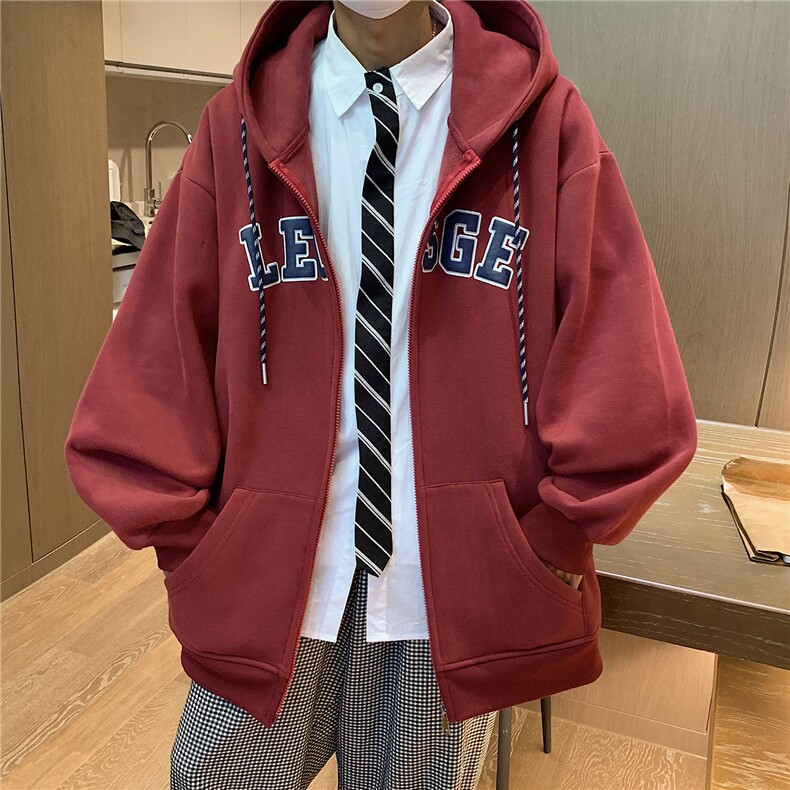 抖音品质秋冬装泡沫印花情侣加厚连帽开衫加绒卫衣G1026P78男,男装卫衣,电商A339