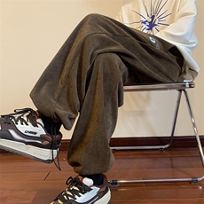 秋冬欧棉绒刺绣抽绳休闲裤大码M~5XLXZ604-KG48-P55控68，男装休闲裤，星座604