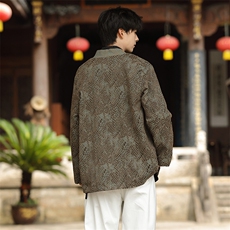 中性中式（将军）风蟒纹提花男女情款汉服道袍新中式开衫KS06，男装民族服装，星座305A（原312A-1）