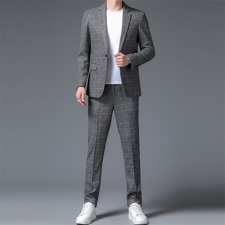 QTZ8022钱塘2020-2中青年男士时尚休闲帅气简约潮流套装P200,男装西服,钱塘207-2