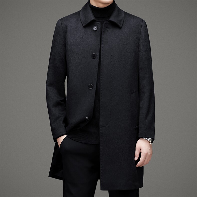 21秋冬季新款男宽松休闲长款双面呢大衣时尚外套MSNAHX19832-P430，男装毛呢大衣，电商B212（原钱塘6029）