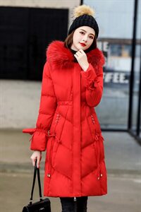 加厚羽绒棉服女中长款2025冬季新款收腰显瘦洋气连帽保暖棉衣外套图片