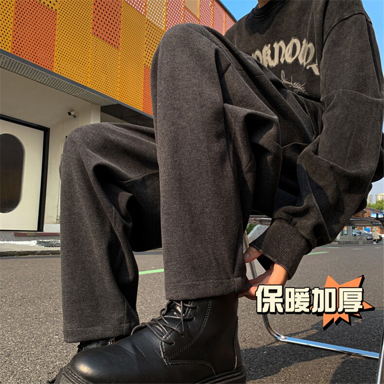 冬季新款加厚抗起球呢料哈伦裤宽松大码休闲萝卜裤小脚男872-P65,男装休闲裤,电商C305A
