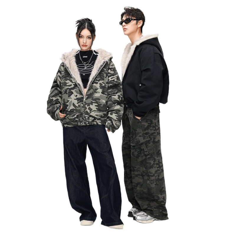 美式座山雕毛领连帽棉服男款冬季短款情侣棉衣外套MY2519-P98,男装棉衣,星座610（原A335）