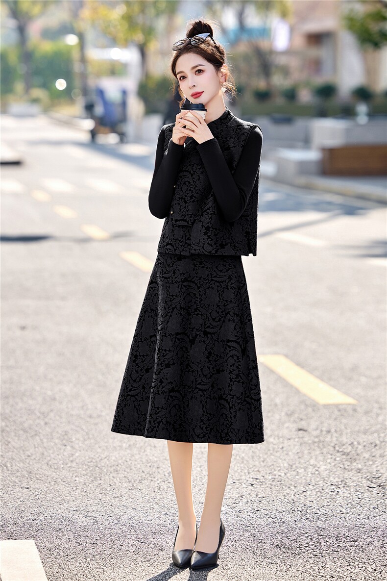 2026年春季新款女装时尚气质新中式提花三件套婚礼红色晚宴会礼服,女装套装/套裙,关键词