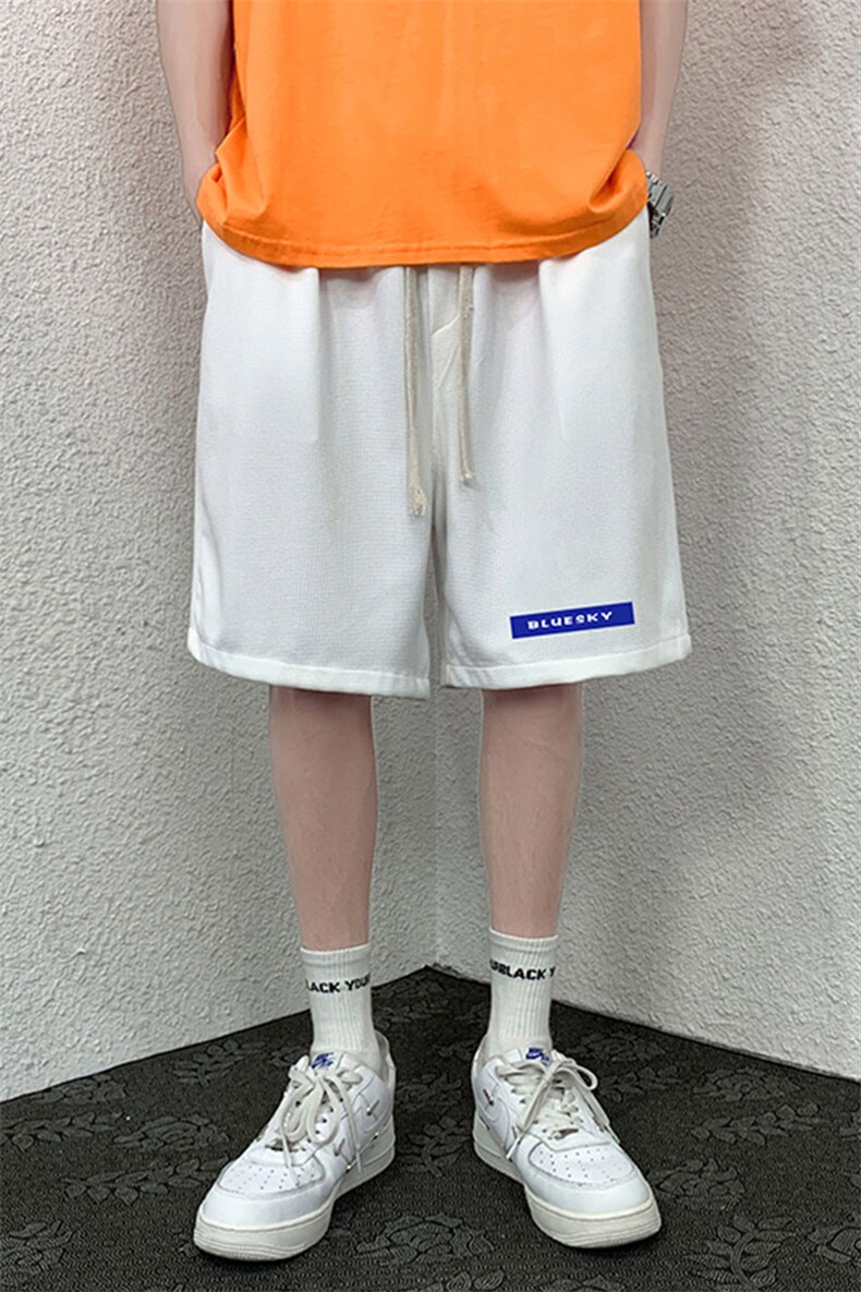 HD74202-P22华夫格短裤男大码宽松五分裤男直筒中裤,男装休闲裤,电商A040