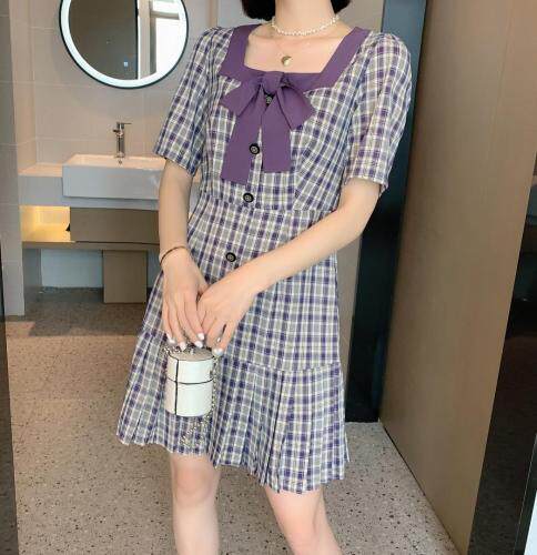 格子连衣裙，女装连衣裙，有声有色