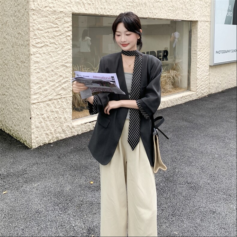 通勤风单排扣包袖圆领一粒扣西装小众小西装设计感气质时尚休闲,女装西装,浙宝210（原浙宝191）