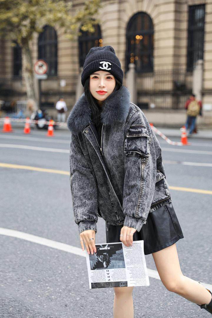 狐狸毛领牛仔外套！MLXL！现货！！，其它，欧雅斯丹·尔