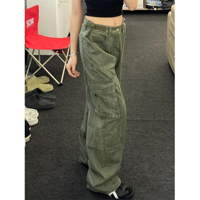 美式街头嘻哈阔腿工装裤男女秋季复古小众设计感直裤子L82988-p68,男装工装外套,星座1008