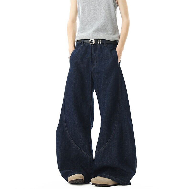 美式复古原色廓形弯刀高街牛仔裤男02XZ211-1-K2545-P65控88,男装牛仔裤,星座211-1