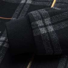 男士商务休闲格子夹克衫中年立领秋冬装新款外套上衣ASD8810-P260