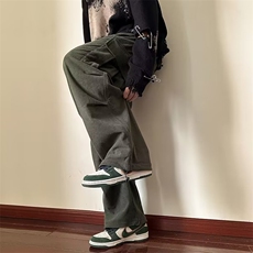 灯芯绒工装裤男秋冬季潮牌休闲裤子宽松束脚阔腿长裤AK9113-p43，男装休闲裤，星座1008