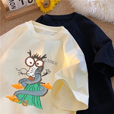 240G重磅美式印花纯棉大码宽松休闲短袖T恤FSDX039P25控38，男装T恤，电商B219B