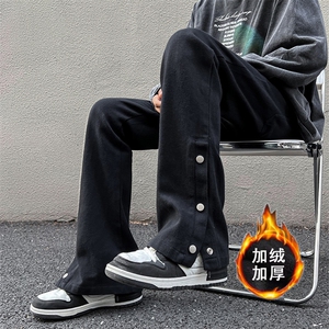2023冬季加绒加厚美式高街排扣工装休闲裤货号K655常规P60加绒P65图片