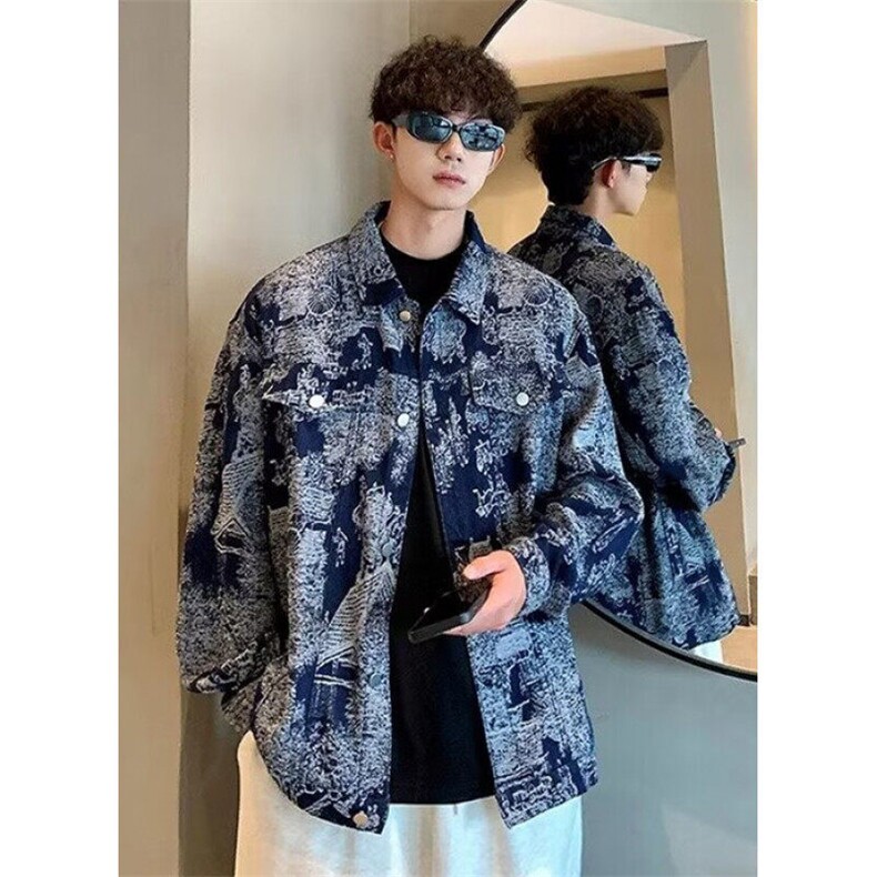 牛仔外套男士秋季ins港风休闲工装夹克春秋款痞帅上衣服J346,男装夹克,星座1116A（原606A-3）