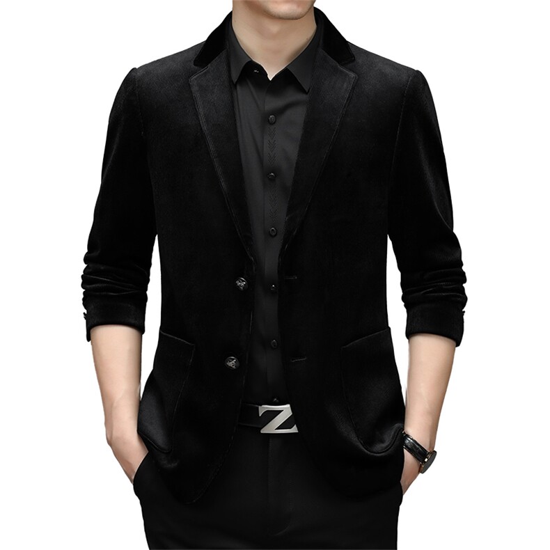 2023新款男士秋季休闲中年男款外套爸爸装西服上衣HM8311-P200图片