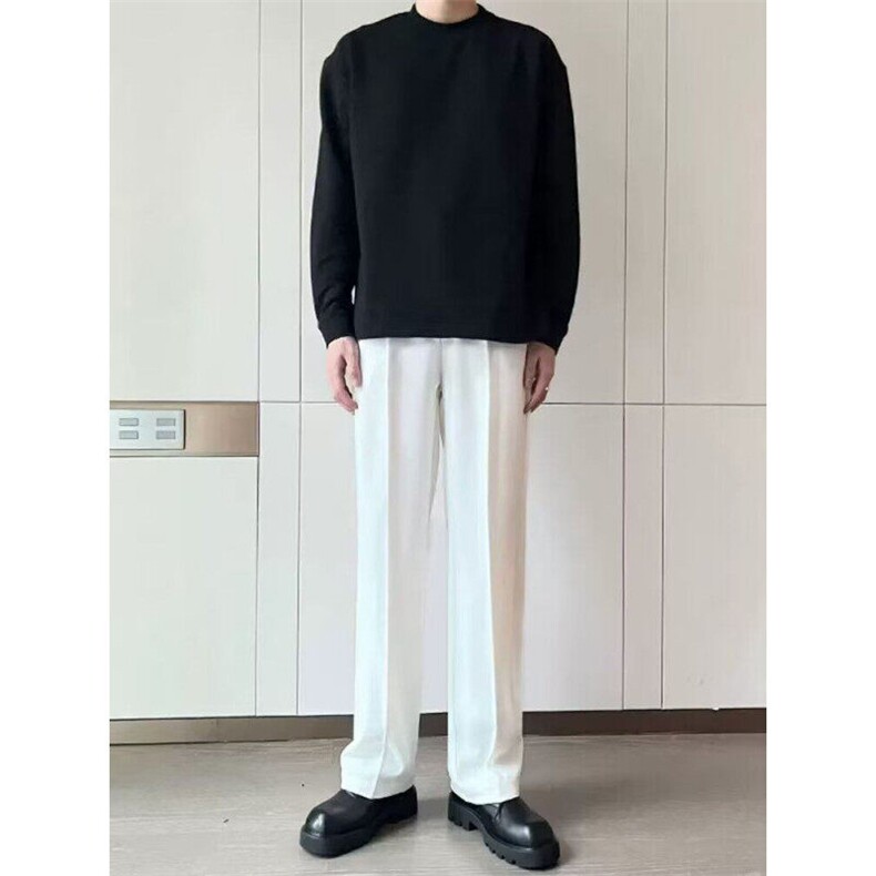 轻奢直筒西裤男士春夏季新款韩版垂坠感免烫休闲宽松阔腿西装长裤,男装西裤,星座410-7