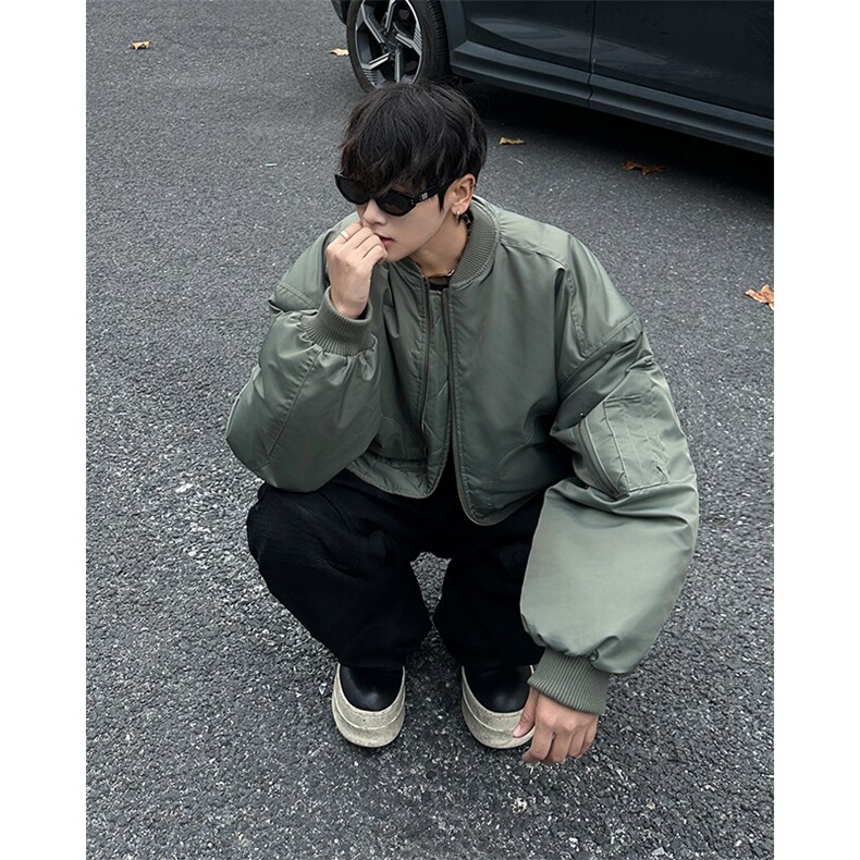美式秋冬飞行员夹克棉衣外套男加厚棉服廓形棒球服MY08213-P88,男装棉衣,星座308B-1