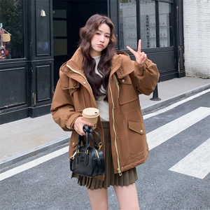 韩系工装派克羽绒服女2025冬季新款高端洋气休闲保暖90白鸭绒外套图片