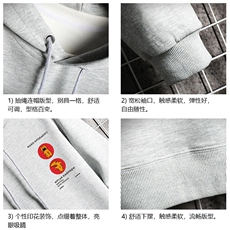 WY2093-P40加绒P45纯连帽卫衣男大码运动帽衫宽松薄外套，男装卫衣，电商A040A