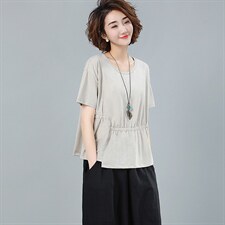 2021年夏季新款韩版休闲T恤女宽松显瘦半袖上衣服女士打底衫棉，女装T恤，简韵佳